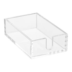 Acrylic Napkin Holder, 9.1 x 5.5 x 2.6 inch, Clear Bathroom Guest Towel Storage Tray with U-Shaped Opening