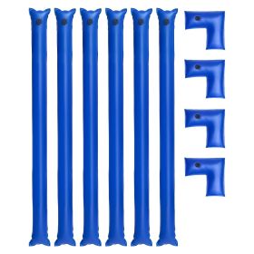VEVOR Pool Cover Water Bags Set, 6 Packs 8 Ft Single Chamber Pool Cover Water Bags & 4 Corner Tubes, 0.4mm Thick PVC Bag Weights with Leakproof V