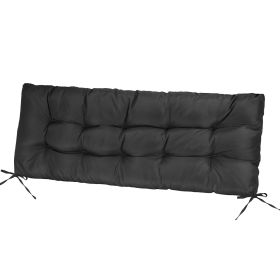 1Pc Bench Seat Cushion For Indoor Outdoor Furniture Water-Resistant Or Non-Water-Resistant Options 8CM Or 10CM 51.18 X 19.68IN For Garden Patio B (Option: Waterproof 8CM Black)