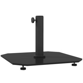 Square Patio Umbrella Base, 41 Lbs Metal Umbrella Stand Base With Adjustable Foot Pads, Heavy Duty Patio Umbrella Holder For 1.31.51.9 Umbrella P (Color: Black)